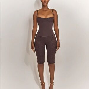 Chic Brown Lace Shapewear Bodysuit